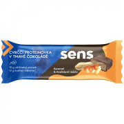 Baton proteic Sens Proteine din greieri în ciocolată neagră - Caramel & Unt de arahide (60g)
