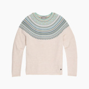 Bluză femei Royal Robins Westlands Fairisle Crew bej Chalk Htr Manzanita Pt