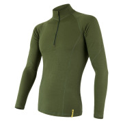 Bluză bărbați Sensor DF Merino Wool m.l.fermoar verde safari