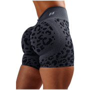 Pantaloni scurți femei Nebbia Push-Up Compression Leopard Shorts Primal negru BLACK LEOPARD
