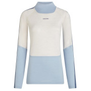 Tricou funcțional femei Icebreaker Women Mer 200 Oasis+ LS High Neck alb/albastru Zin/Ecrht/Dw/Cb