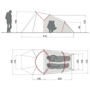 Cort ultraușor de 2 persoane Vaude Ultralight Chapel XT 2P