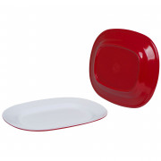 Tavă Bo-Camp Dish plate melamine 2-tone roșu Red/White