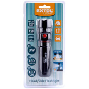 Lanternă Extol 100lm, CREE + 150lm, COB