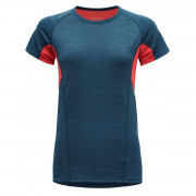 Tricou femei Devold Running Woman T-Shirt albastru/roșu