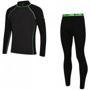 Set funcțional bărbați Zulu Merino 240 Zip Long negru/verde