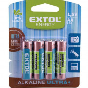 Baterii alcaline AA Extol Ultra+ 4buc