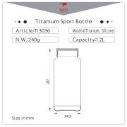 Sticlă Keith Titanium Sport Bottle 1,2 l