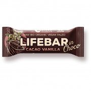 Baton energizant Lifefood Kakaové boby a vanilka RAW BIO 40 g
