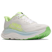 Încălțăminte de alergat pentru femei Hoka Clifton 11 Wide alb/verde Frost / Neon Yuzu