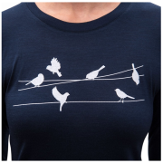 Tricou funcțional pentru femei cu mânecă lungă Sensor Merino Active Songbirds