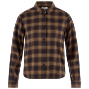 Cămașă femei Fjällräven Övik Boxy Flannel Shirt W maro Black-Wood Brown