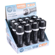 Lanternă Extol 40lm, zoom, 1W, LED, ABS plastic