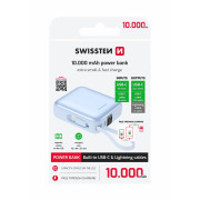 Powerbank Swissten Space 10000 mAh USB-C + Lightning albastru modrá