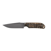 Cuțit TB OUTDOOR Commandeur All Purpose Knife Ziricote Wood Handle negru/maro