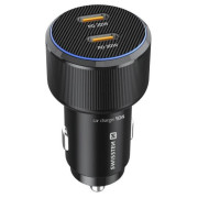 Adaptor Swissten Car Charger 2X USB-C PD, 50W + cabel USB-C / USB-C, 1 m