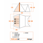 Cort de familie Vango Teepee Air 300