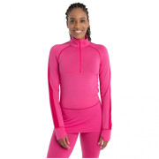 Tricou funcțional femei Icebreaker W ZoneKnit 260 LS Half Zip roz Tempo/Electron Pink/Cb