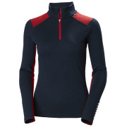 Tricou funcțional femei Helly Hansen W Lifa Merino Midweight 1/2 Zip albastru
