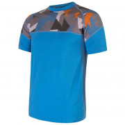 Tricou funcțional bărbați Sensor Merino Impress mânecă scurtă albastru/gri