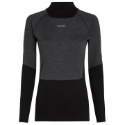 Tricou funcțional femei Icebreaker Women Mer 200 Oasis+ LS High Neck negru/gri Blk/Jtht/Und/Cb