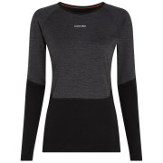 Tricou funcțional femei Icebreaker Women Merino 200 Oasis+ LS Crewe negru Blk/Jtht/Und/Cb