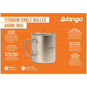Cană Vango Titanium Single Walled Mug 450ml