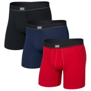 Boxeri bărbați Saxx Essential Cotton Boxer Brief Fly 3Pk roșu red/maritime/black