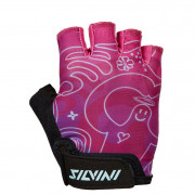 Mănuși de ciclism copii Silvini Punta negru/roz
