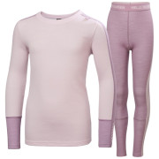 Set funcțional copii Helly Hansen Jr Lifa Merino Midweight Set Purple Clay roz/violet 676 Purple Clay