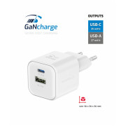 Încărcător Swissten TRAVEL CHARGER GaN 1x USB-C 35W PD + 1x USB-A 27W QC