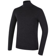 Pulover pe gât bărbați MOOA MerinoSilk Collar 160 negru black melange