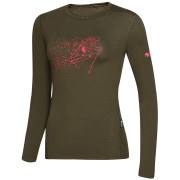 Tricou femei Zulu Merino Skier 160 Long verde Olive