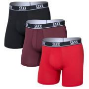 Boxeri bărbați Saxx Essential Perform Mesh Boxer Brf Fly 3Pk roșu classic red/maroon/black