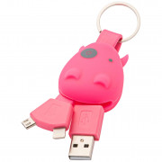 Munkees
			breloc USB Smart Charger roz Pink