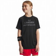 Tricou copii Under Armour Tech Split Wordmark SS-BLK negru Black