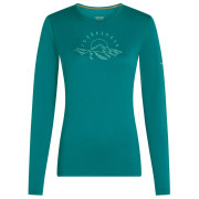 Tricou funcțional femei Icebreaker Women Merino 200 Oasis LS Crewe Sunrise Summit turcoaz Tidal Teal