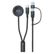Cablul de încărcare și de date Swissten Wireless magnetic charging cable 2in1 for Samsung Watch + USB-C 1,2 m