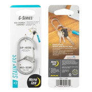 Carbinieră auxiliară Nite Ize G-series #3 argintiu Stříbrná