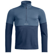 Hanorac bărbați Ortovox Fleece Light Zip Neck albastru Blue Nunatak
