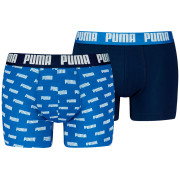 Boxeri bărbați Puma Everyday Aop Print Boxer 2P albastru/albastru deschis Blue Combo