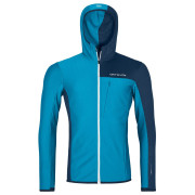 Hanorac funcțional bărbați Ortovox Fleece Light Grid Hooded Jkt M albastru mountain blue