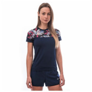 Tricou funcțional femei Sensor Coolmax Impress Deep Blue/Leaves