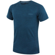 Tricou bărbați MOOA MerinoSilk 160 short albastru lagoon blue melange