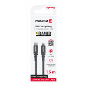 Cablul de încărcare și de date Swissten Aramid Reinforced USB-C/Lightning 1,5 m