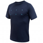 Tricou funcțional bărbați Sensor Merino Blend Typo albastru