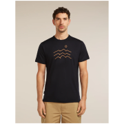 Tricou funcțional bărbați Icebreaker Merino Blend 125 Cool-Lite™ Sphere SS Tee Across the Peaks negru BLACK