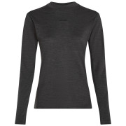 Tricou funcțional femei Icebreaker Women 200 MerinoFine™ Ace LS Mock Neck gri închis Jet Hthr-011