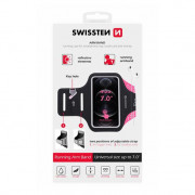 Husă pentru telefon Swissten ARMBAND CASE 7,0" negru/roz