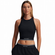 Top femei Under Armour Meridian Rib Branded Tank negru Black